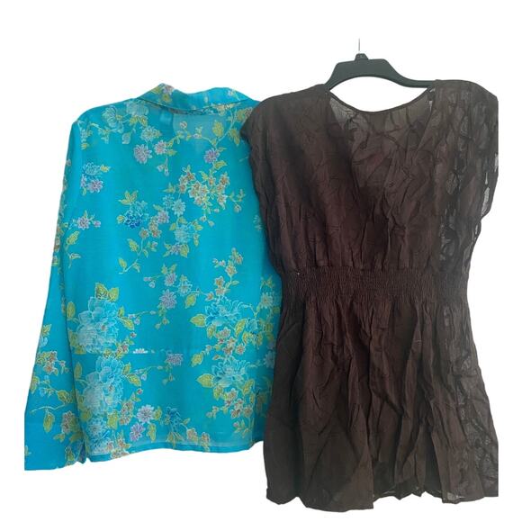 NWT Lot of 2 Women's Size 16W/18W Blouses Tops Merona Crazy Horse Collection - Picture 2 of 8